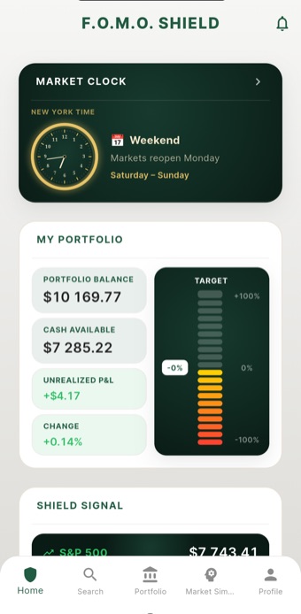 The home screen in the Standard theme